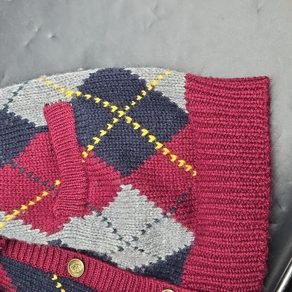 J H Collectibles Wool Argyle Longline Cardigan Sweater Button Front Small - Picture 10 of 10